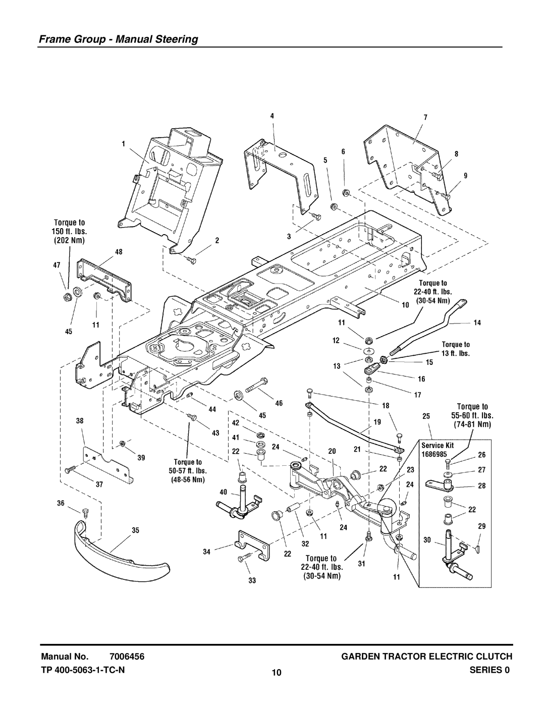 Briggs & Stratton GT23540 (2690258), GT23540 (1694621) manual Frame Group Manual Steering 