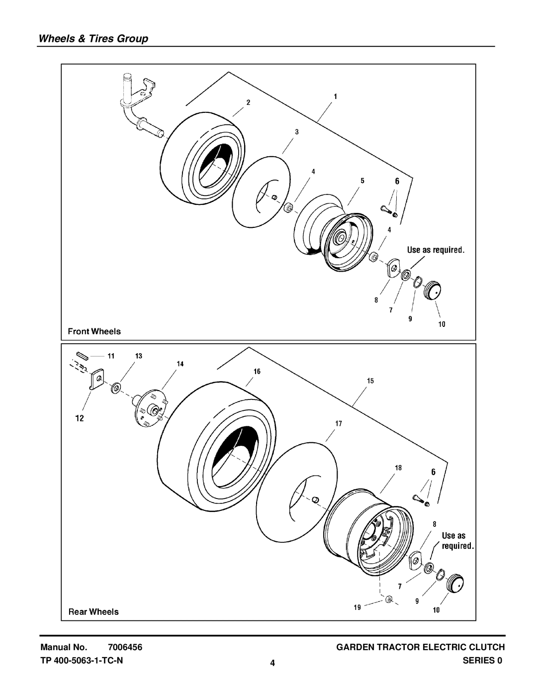 Briggs & Stratton GT23540 (2690258), GT23540 (1694621) manual Wheels & Tires Group 