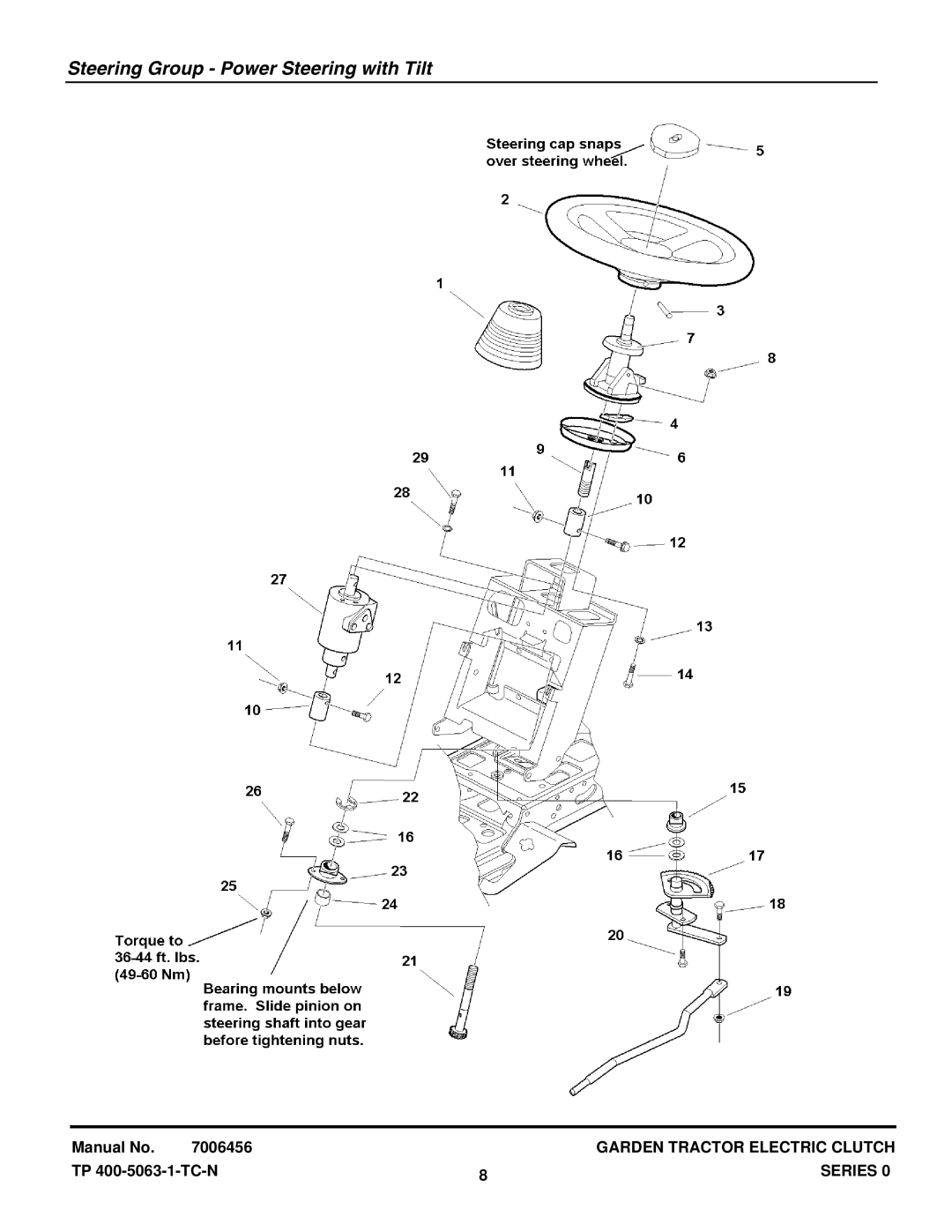 Briggs & Stratton GT23540 (1694621), GT23540 (2690258) manual Steering Group Power Steering with Tilt 