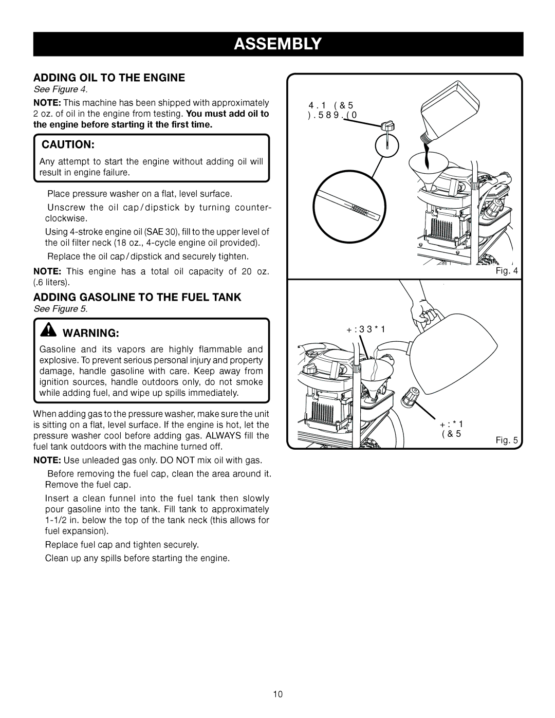 Briggs & Stratton HU80931 Adding OIL to the Engine, Adding Gasoline to the Fuel Tank, OIL CAP Dipstick Funnel Fuel, Cap 