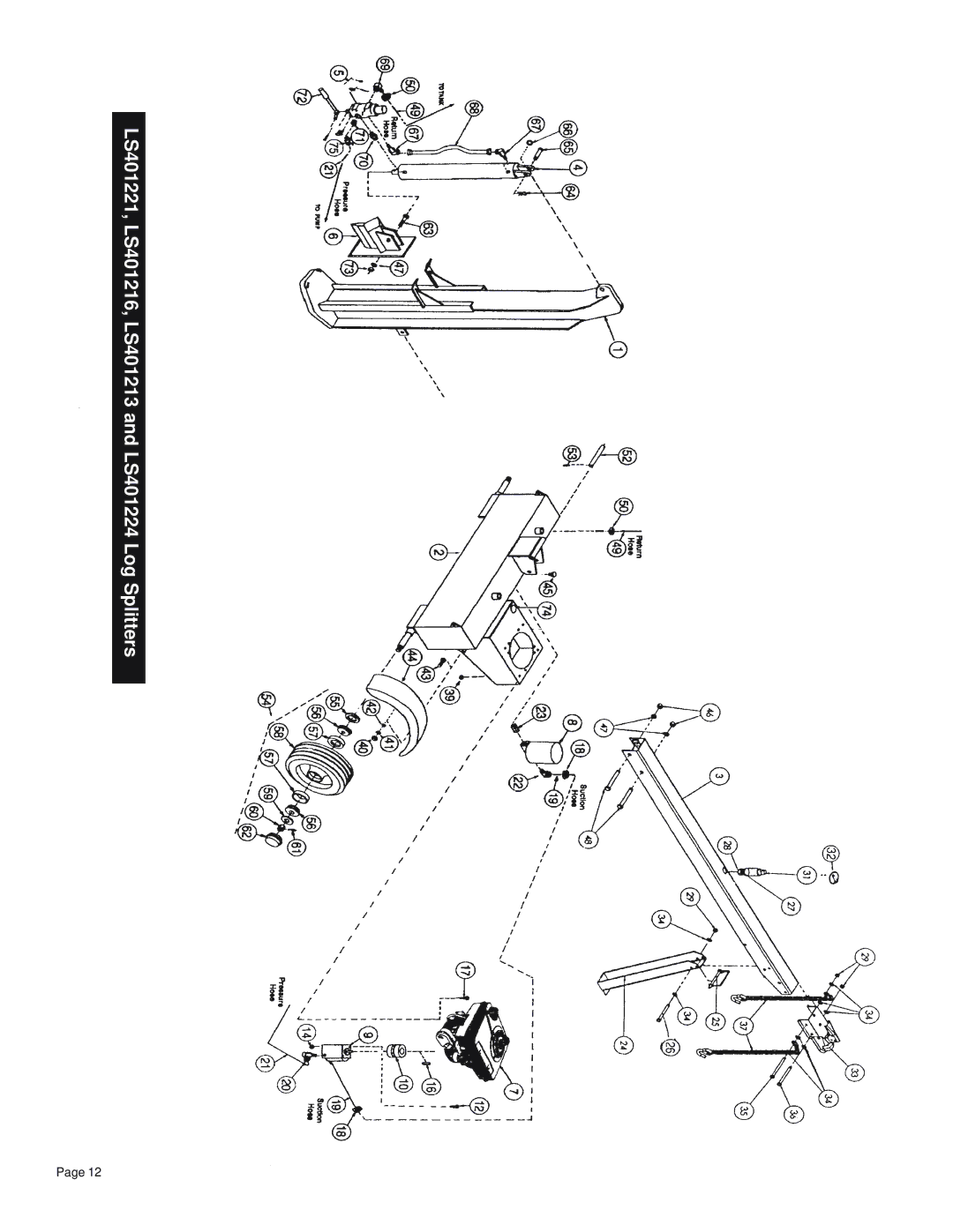 Briggs & Stratton LS401221, LS401216, LS401213, LS401224 LS401221, LS401216, LS401213 and LS401224 Log Splitters 