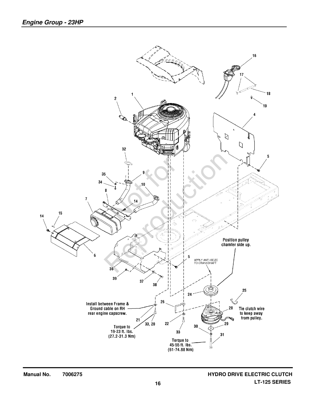 Briggs & Stratton LT-125 manual Engine Group 23HP 