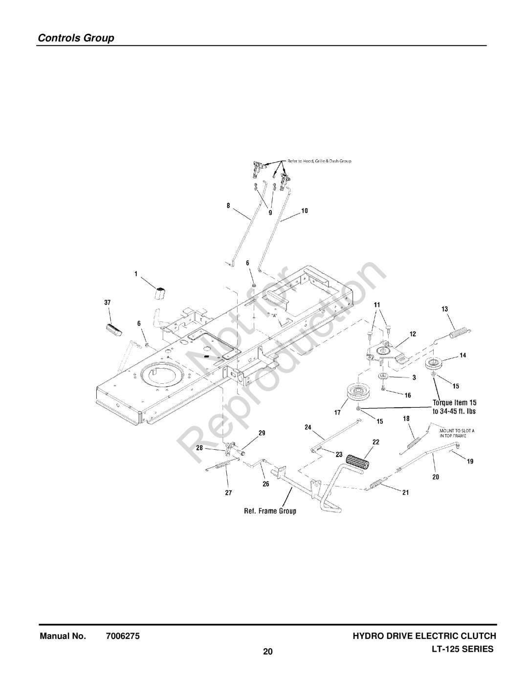 Briggs & Stratton LT-125 manual Controls Group 