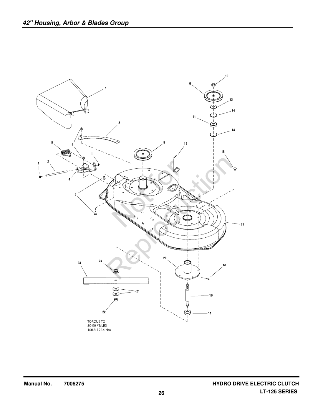 Briggs & Stratton LT-125 manual Housing, Arbor & Blades Group 