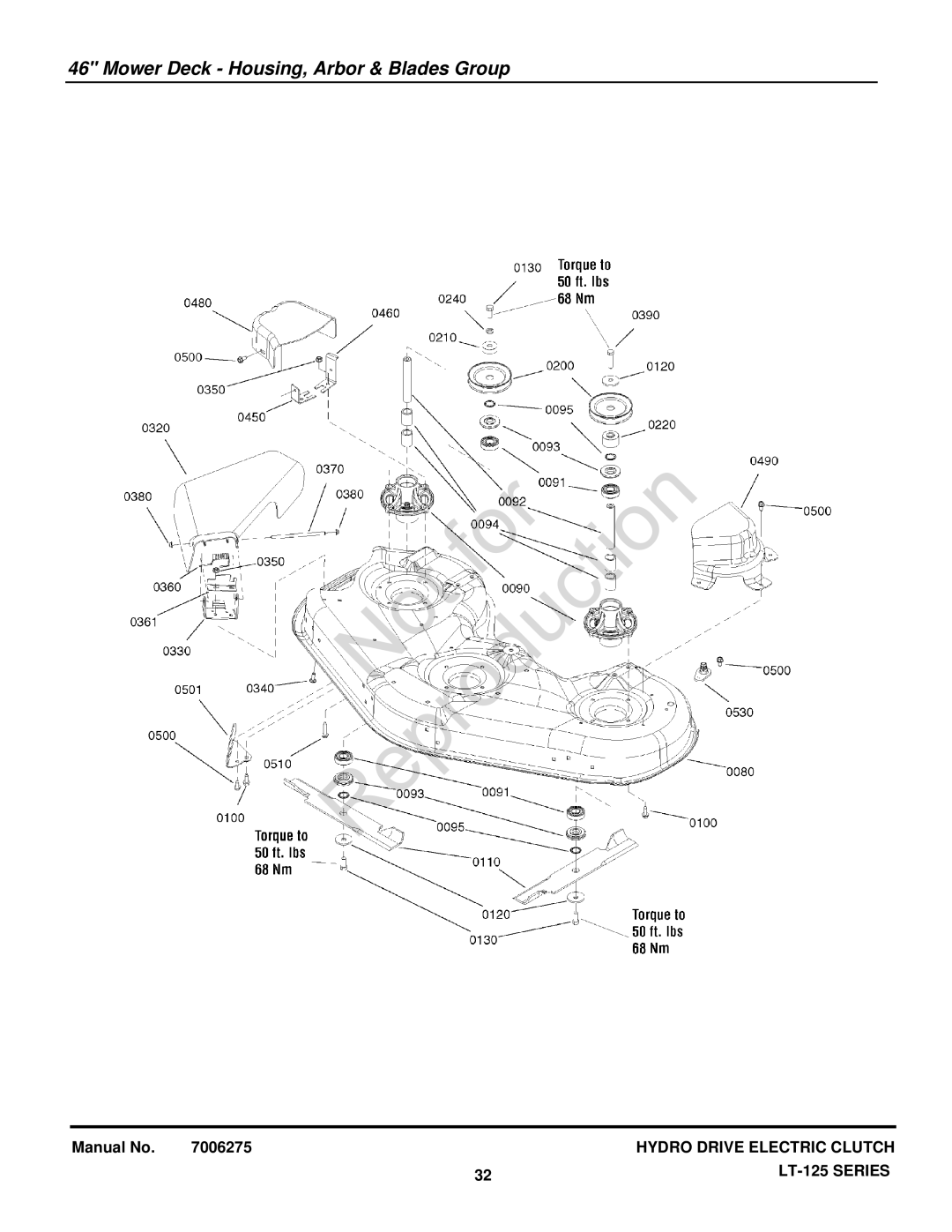 Briggs & Stratton LT-125 manual Mower Deck Housing, Arbor & Blades Group 