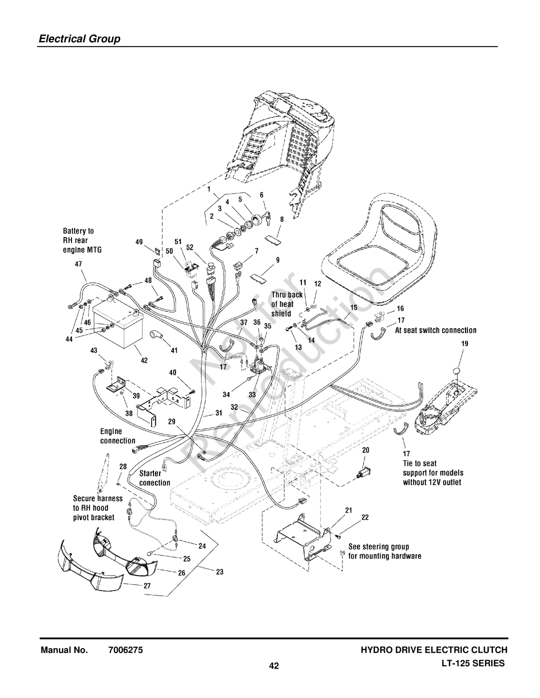 Briggs & Stratton LT-125 manual Electrical Group 