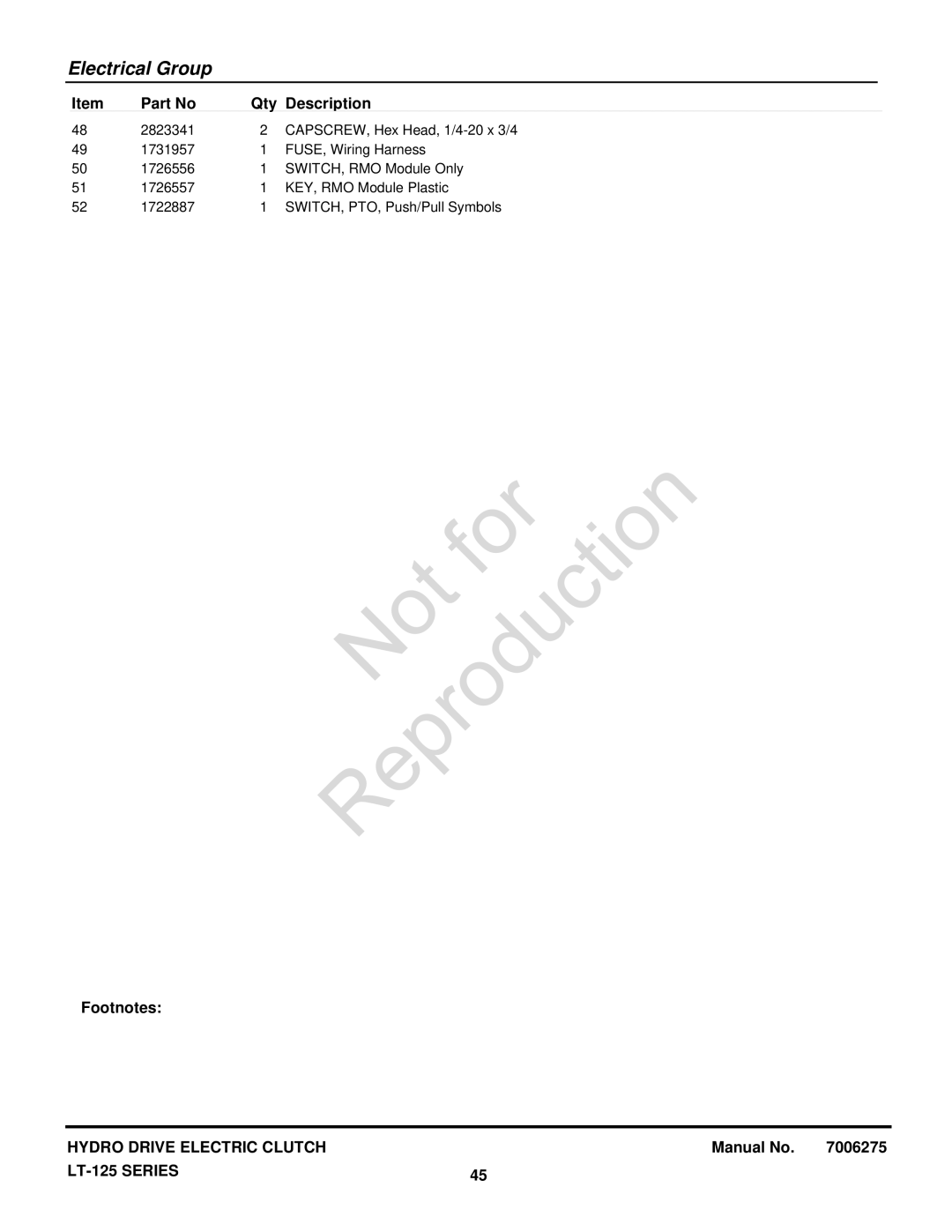 Briggs & Stratton LT-125 manual Manual No 