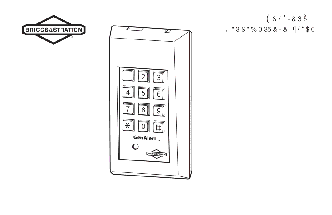 Briggs & Stratton Model 040205-0 manual GenAlertTM Marcador telefónico 