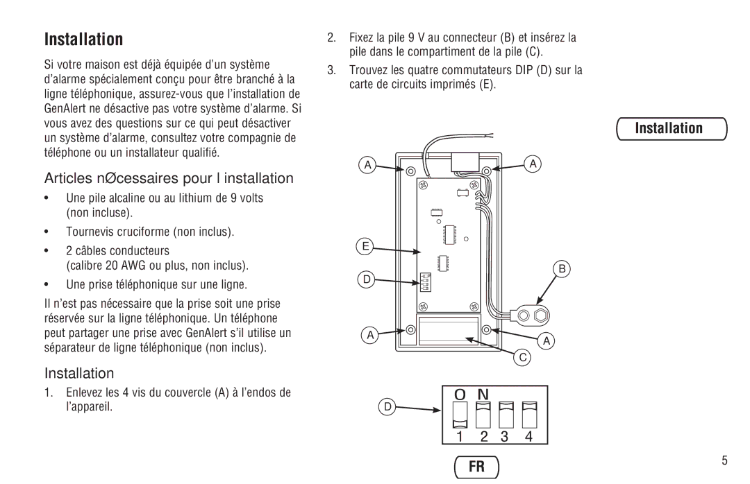 Briggs & Stratton Model 040205-0 manual Installation, Articles nécessaires pour l’installation 