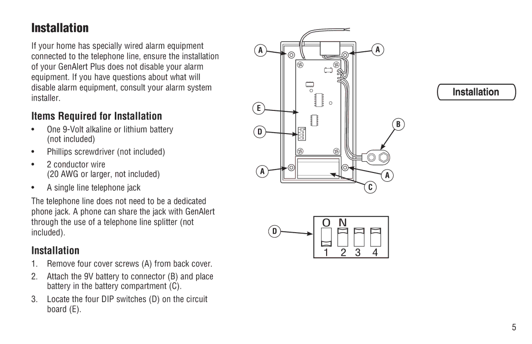 Briggs & Stratton Model 040205-0 manual Items Required for Installation 