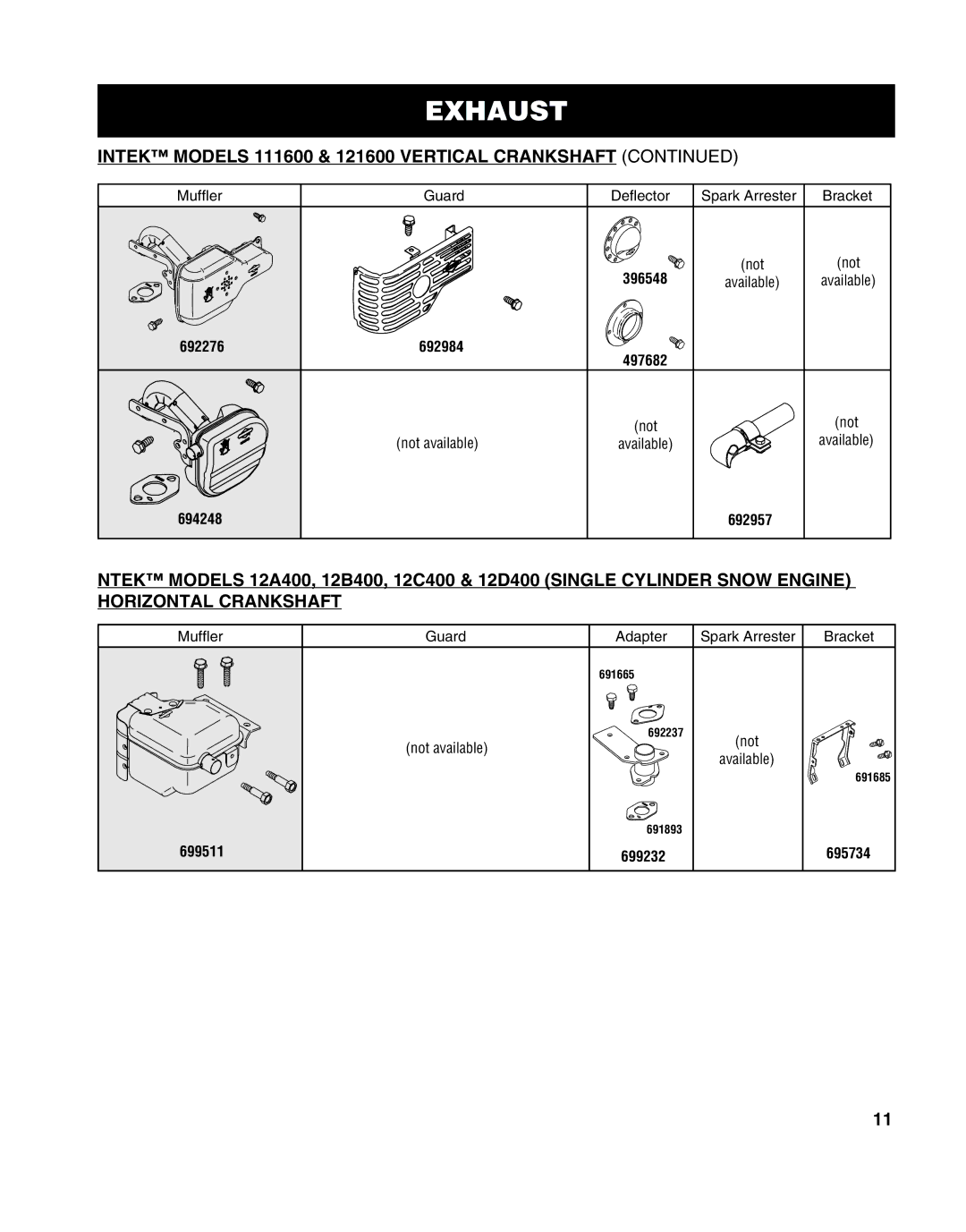 Briggs & Stratton 247041, MS-8746, 272147, CE-8069 692276 692984, Guard Adapter Spark Arrester Bracket, 699511 699232 695734 