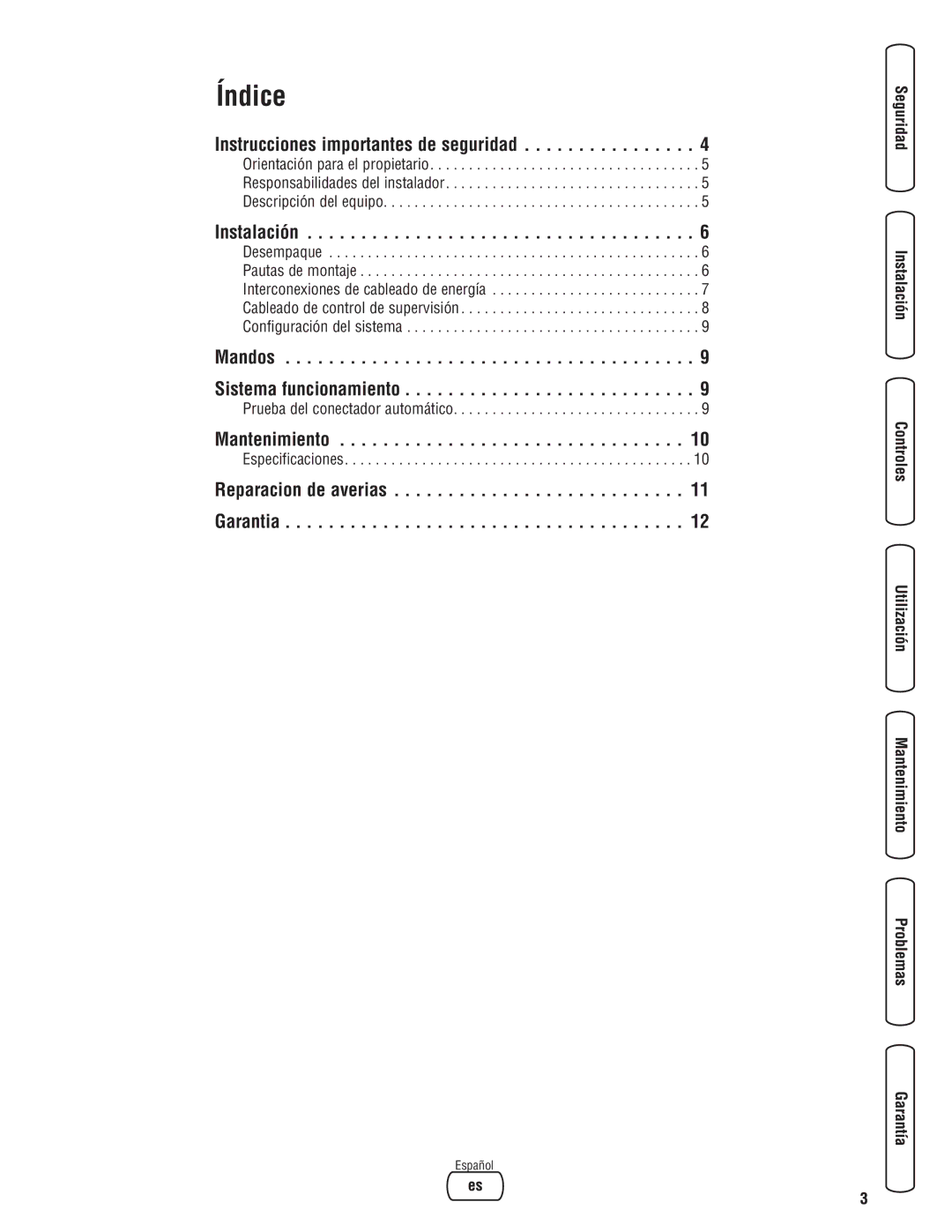 Briggs & Stratton NEMA 3R manual Instrucciones importantes de seguridad, Instalación, Mandos Sistema funcionamiento 