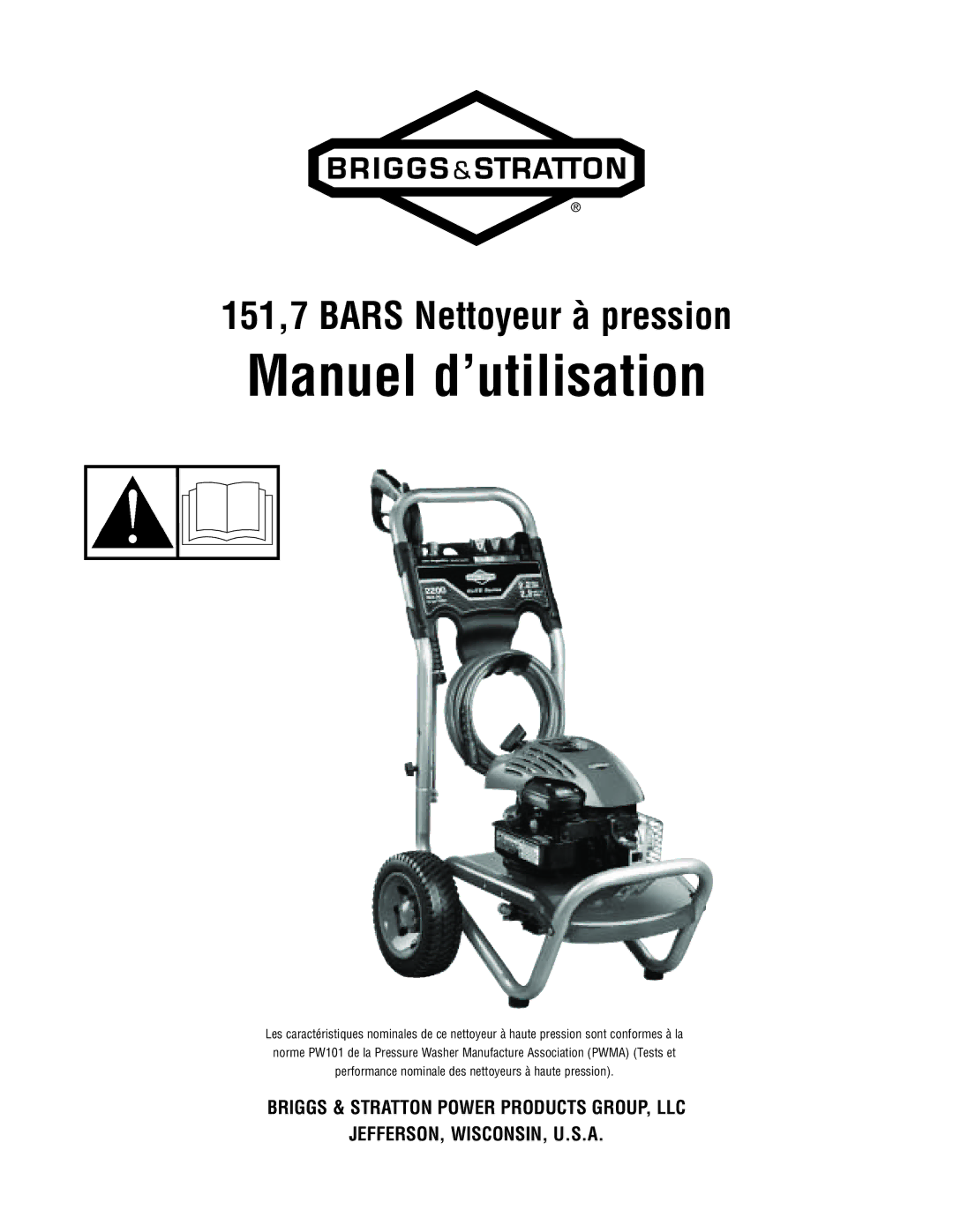 Briggs & Stratton Pressure Washer manual Manuel d’utilisation 