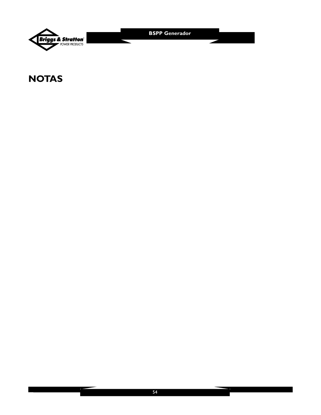 Briggs & Stratton PRO6500 owner manual Notas 