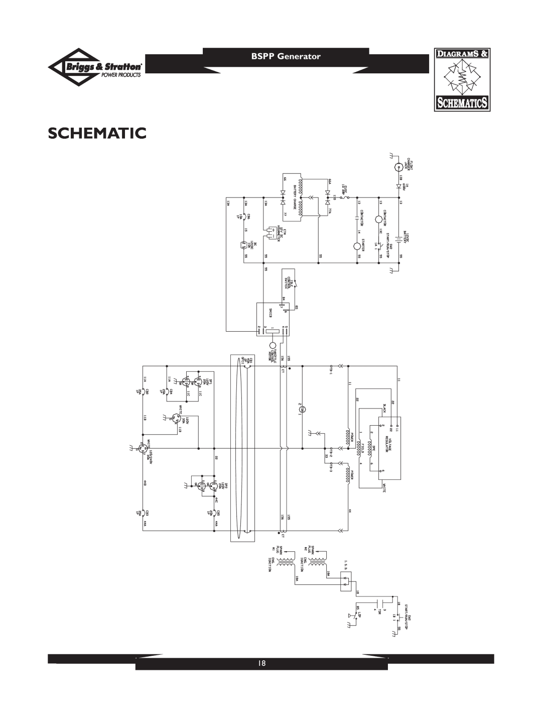 Briggs & Stratton PRO8000 owner manual Schematic, BSPP Generator 