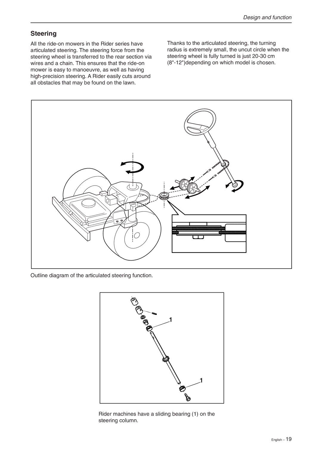 Briggs & Stratton RIDER 11 BIO, RIDER 16, RIDER 13 BIO manual Steering 