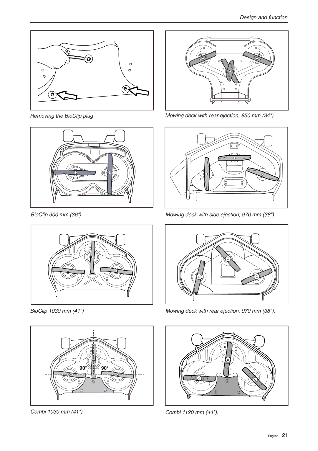 Briggs & Stratton RIDER 13 BIO, RIDER 11 BIO, RIDER 16 manual Combi 1030 mm Combi 1120 mm 