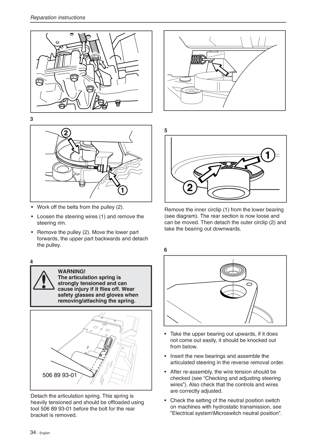 Briggs & Stratton RIDER 11 BIO, RIDER 16, RIDER 13 BIO manual Reparation instructions 