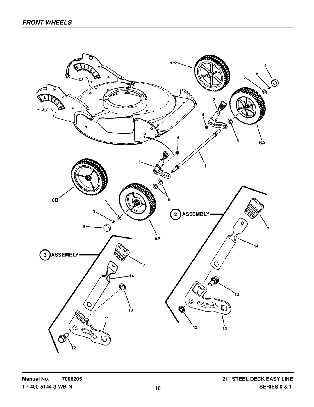 Briggs & Stratton SP21 (7800004), S211, SPV21E1, SPV211E, SP211 (7800167), SP211 (7800090), S21 (7800003) Front Wheels 