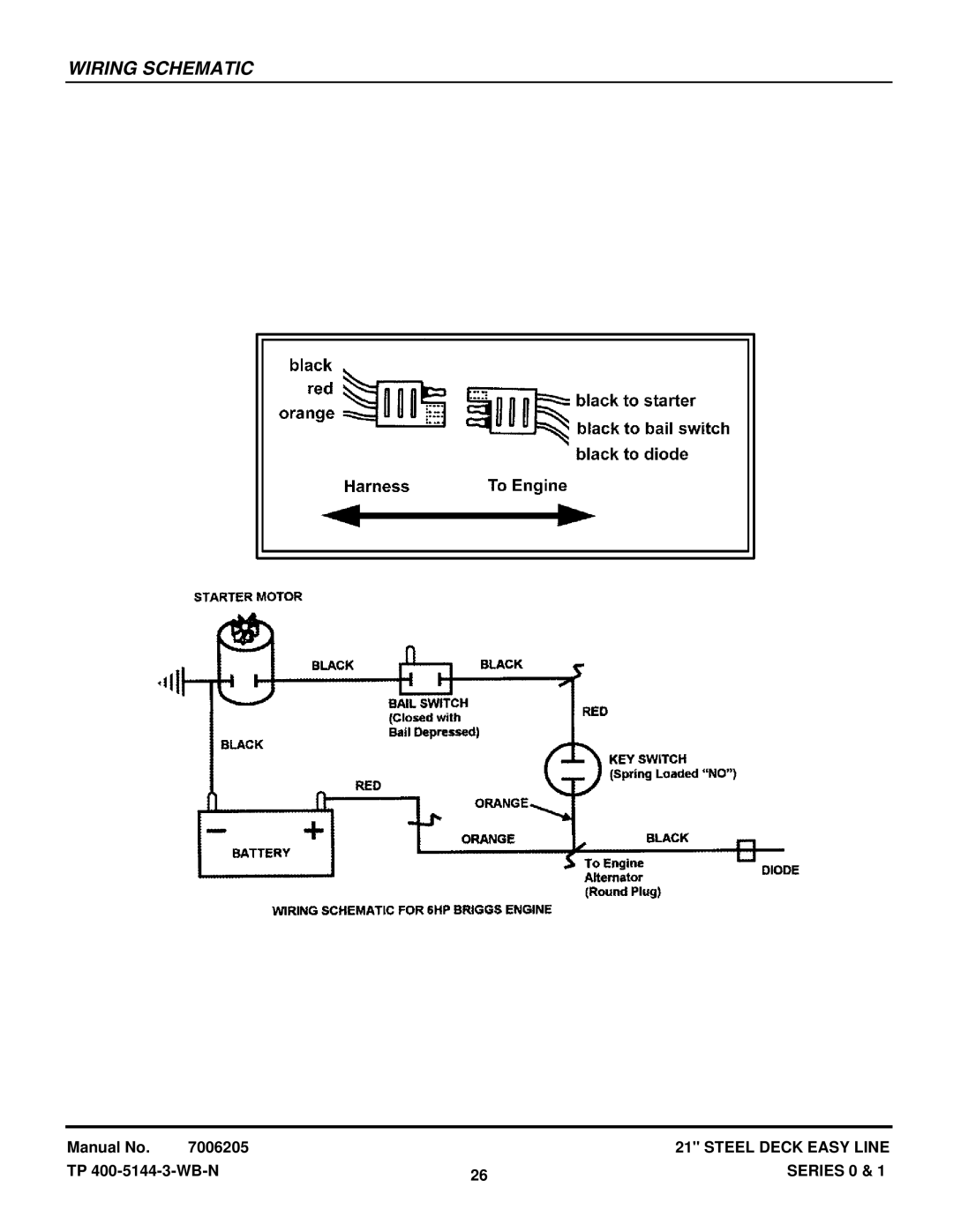 Briggs & Stratton SPV21E1, S211, SPV211E, SP211 (7800167), SP21 (7800004), SP211 (7800090) manual Wiring Schematic 