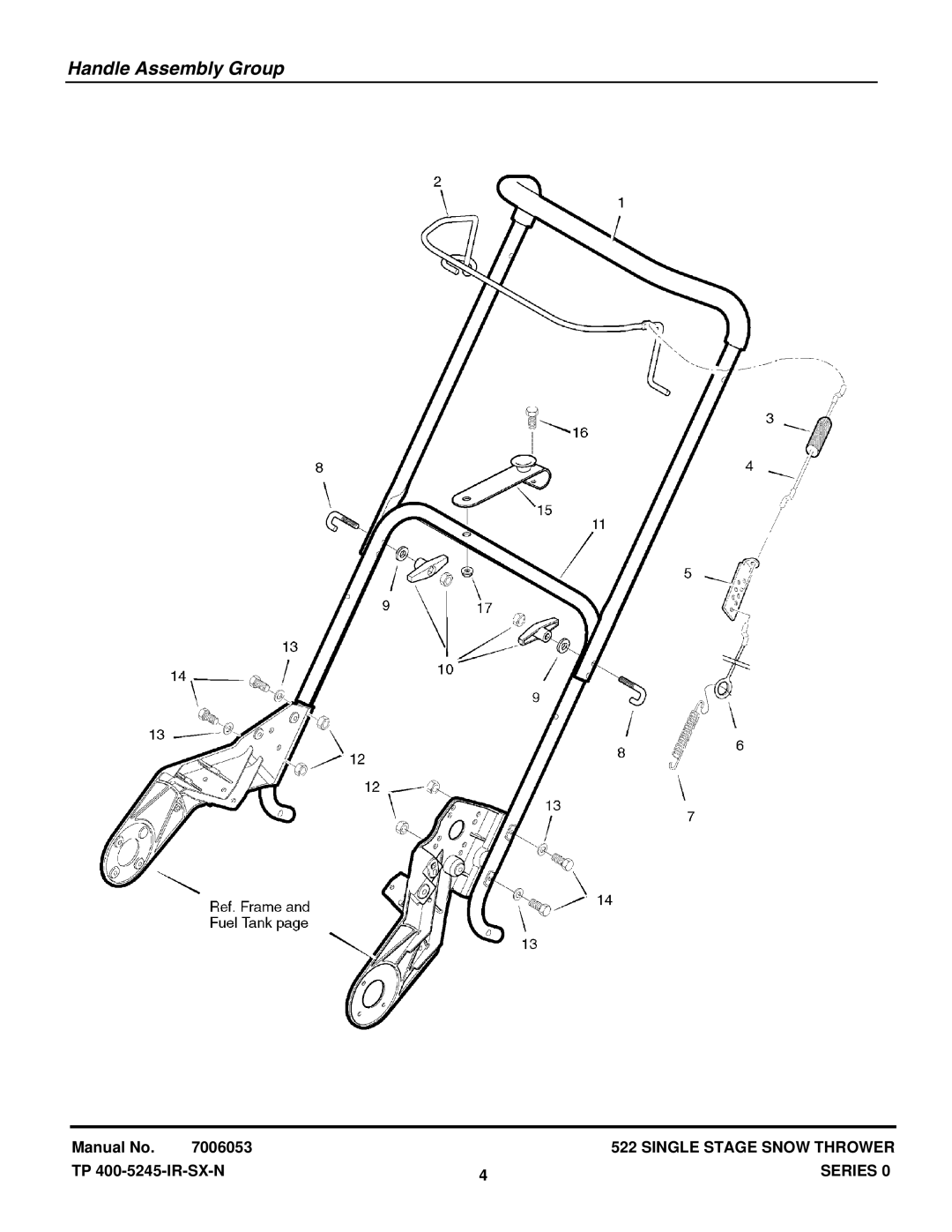 Briggs & Stratton ESS50220E manual Handle Assembly Group 