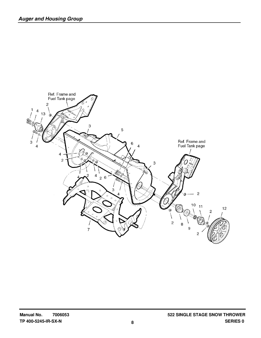 Briggs & Stratton ESS50220E manual Auger and Housing Group 