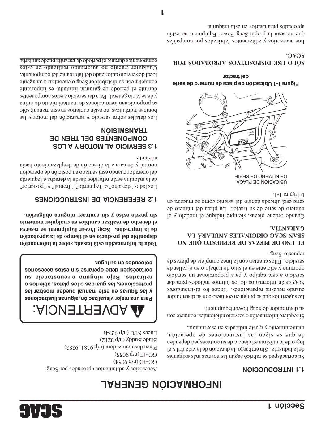 Briggs & Stratton SZC operating instructions General Información, Instrucciones DE Referencia, Introducción 