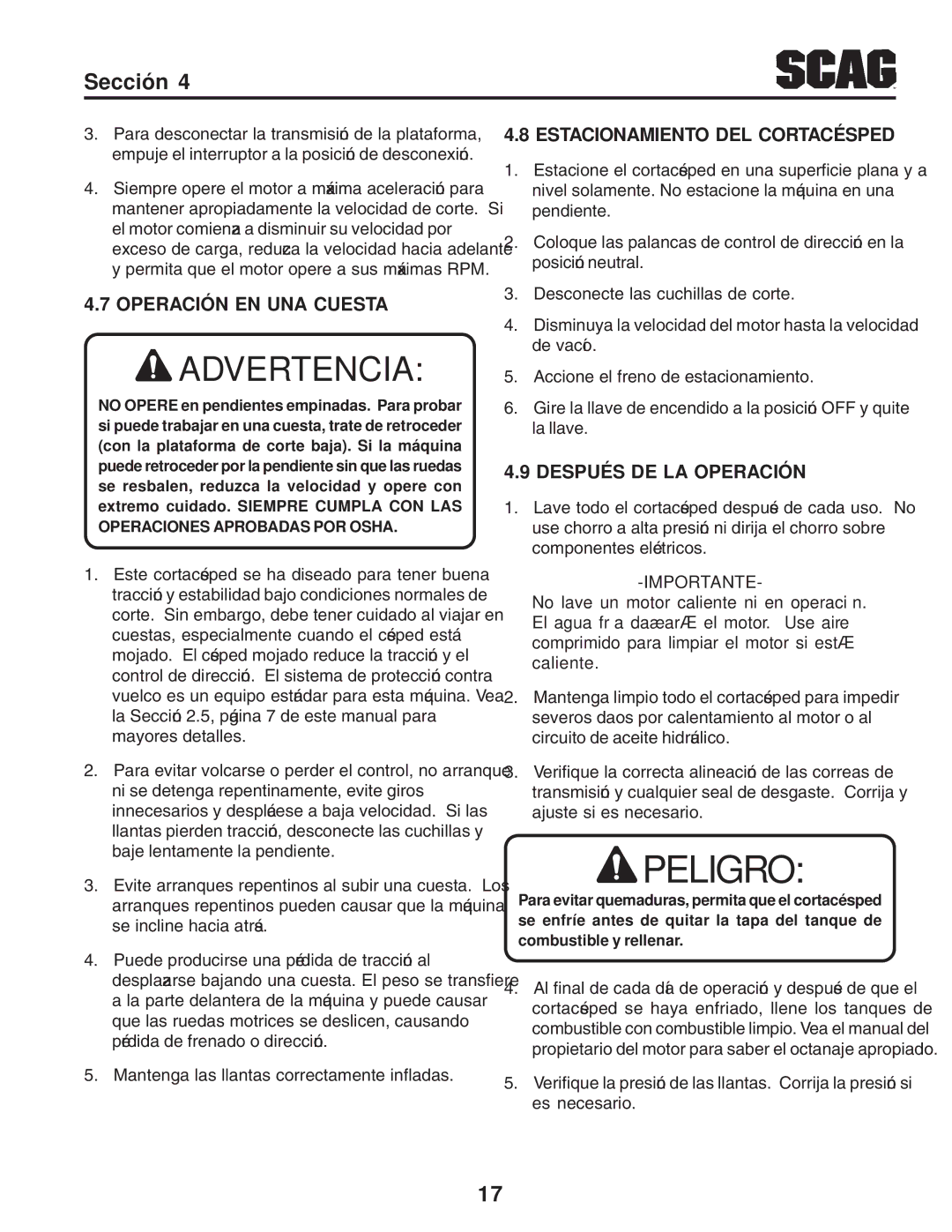 Briggs & Stratton SZC Operación LA DE Después, Cuesta UNA EN Operación, Cortacésped DEL Estacionamiento 