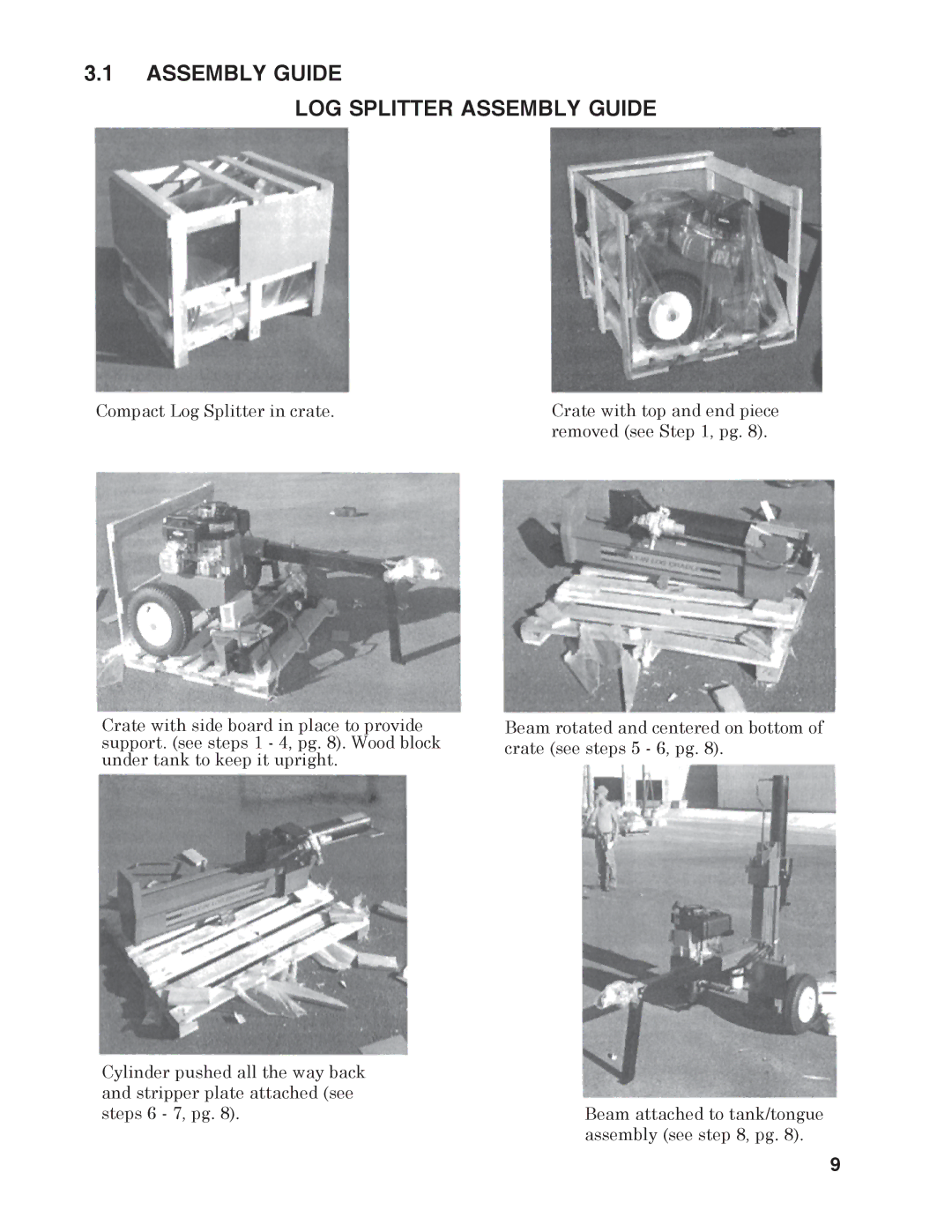 Briggs & Stratton T22B & T22H manual Assembly Guide LOG Splitter Assembly Guide 