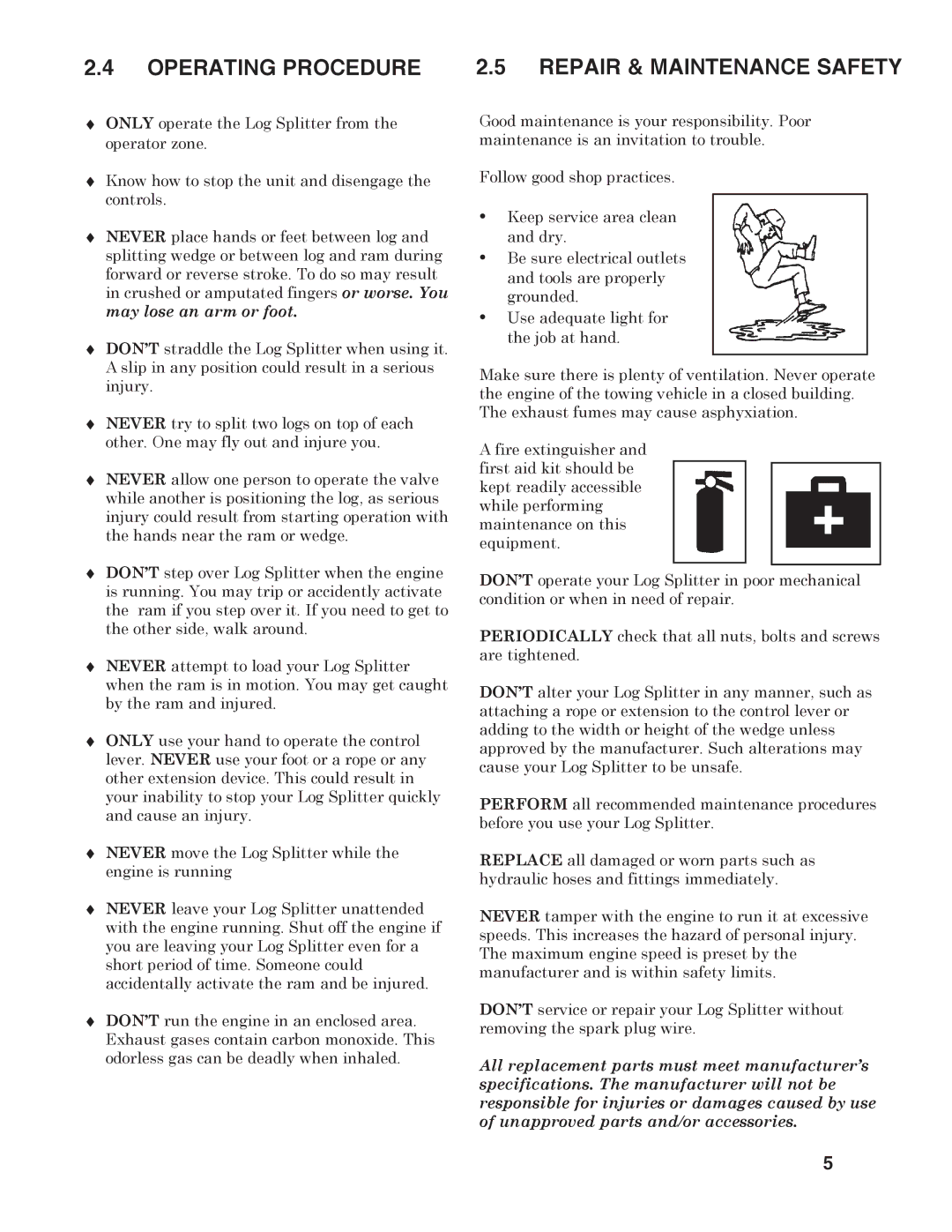 Briggs & Stratton T22B & T22H manual Operating Procedure Repair & Maintenance Safety 