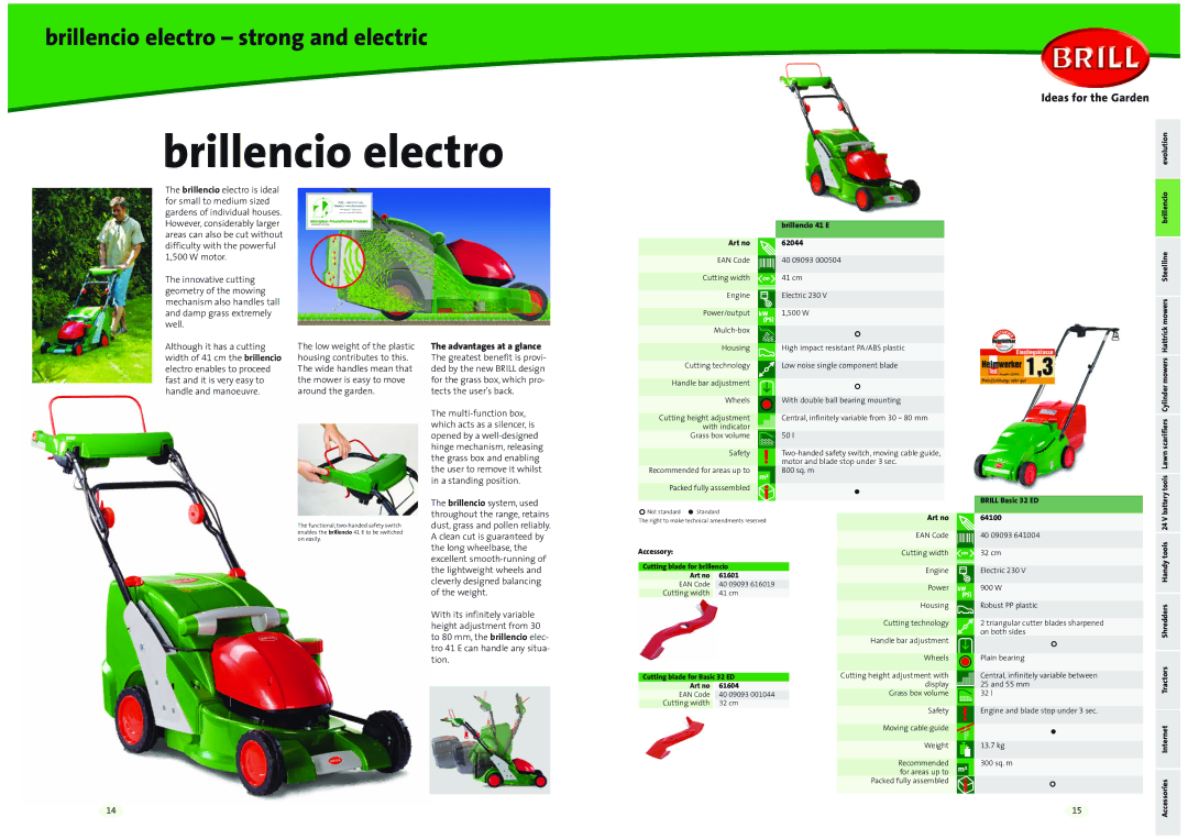 Brill 42 Series, 41 Series manual Brillencio electro strong and electric, Advantages at a glance 