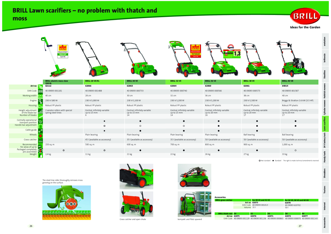 Brill 42 Series, 41 Series manual BRILL Lawn scarifiers - no problem with thatch and moss, Ideas for the Garden 