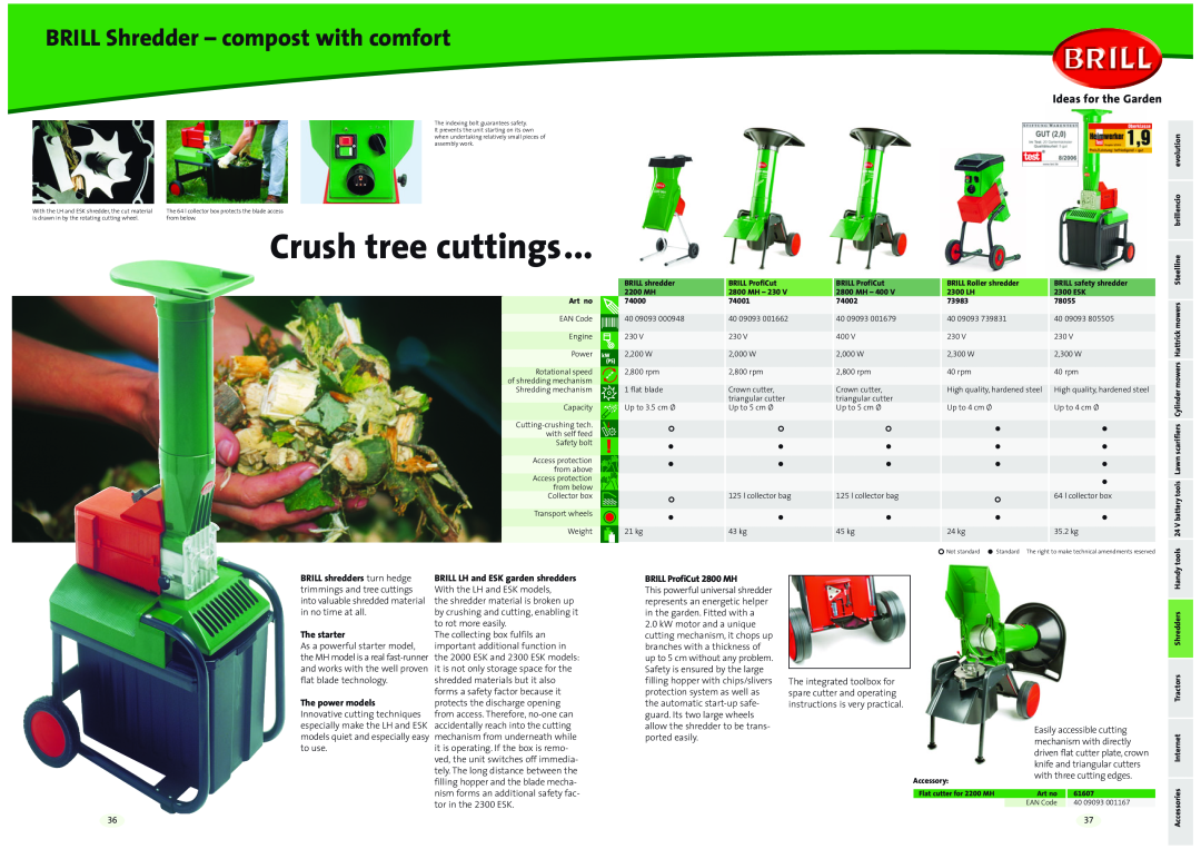 Brill 41 Series, 42 Series manual Crush tree cuttings, BRILL Shredder - compost with comfort, Ideas for the Garden 