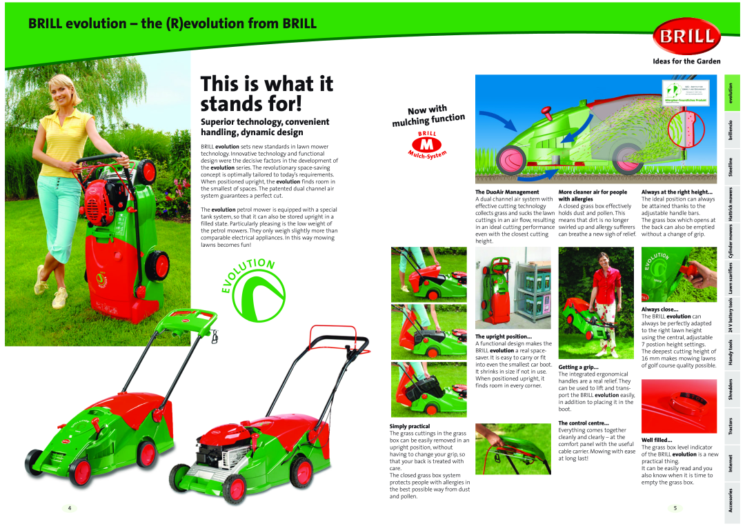 Brill 41 Series manual This is what it stands for, BRILL evolution - the Revolution from BRILL, function, mulching, with 