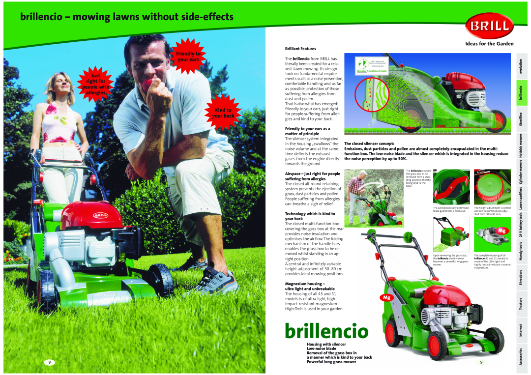 Brill 41 Series, 42 Series manual brillencio - mowing lawns without side-effects, your back, Ideas for the Garden 