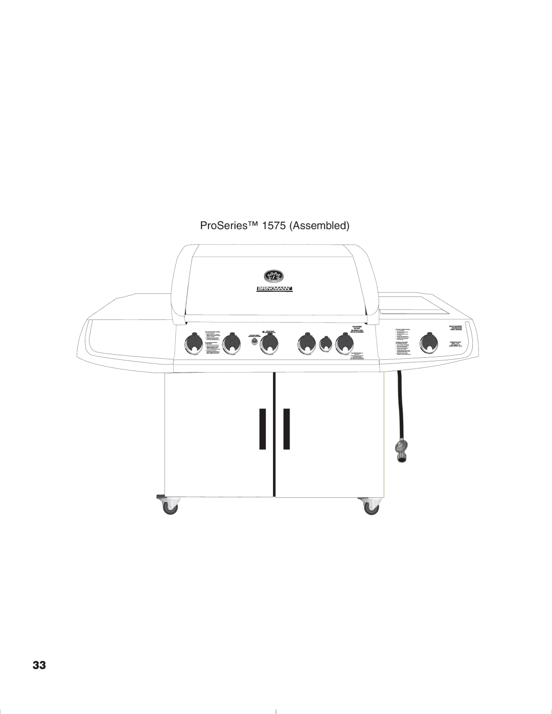 Brinkmann owner manual ProSeries 1575 Assembled 