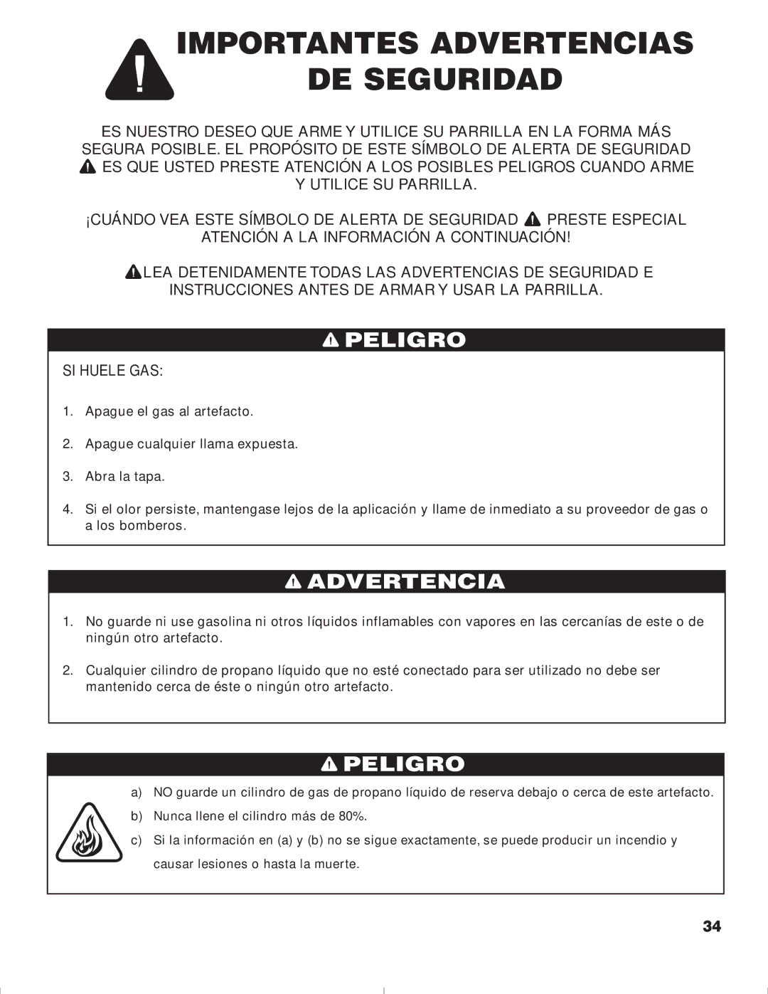 Brinkmann 1575 owner manual Importantes Advertencias DE Seguridad, Peligro 