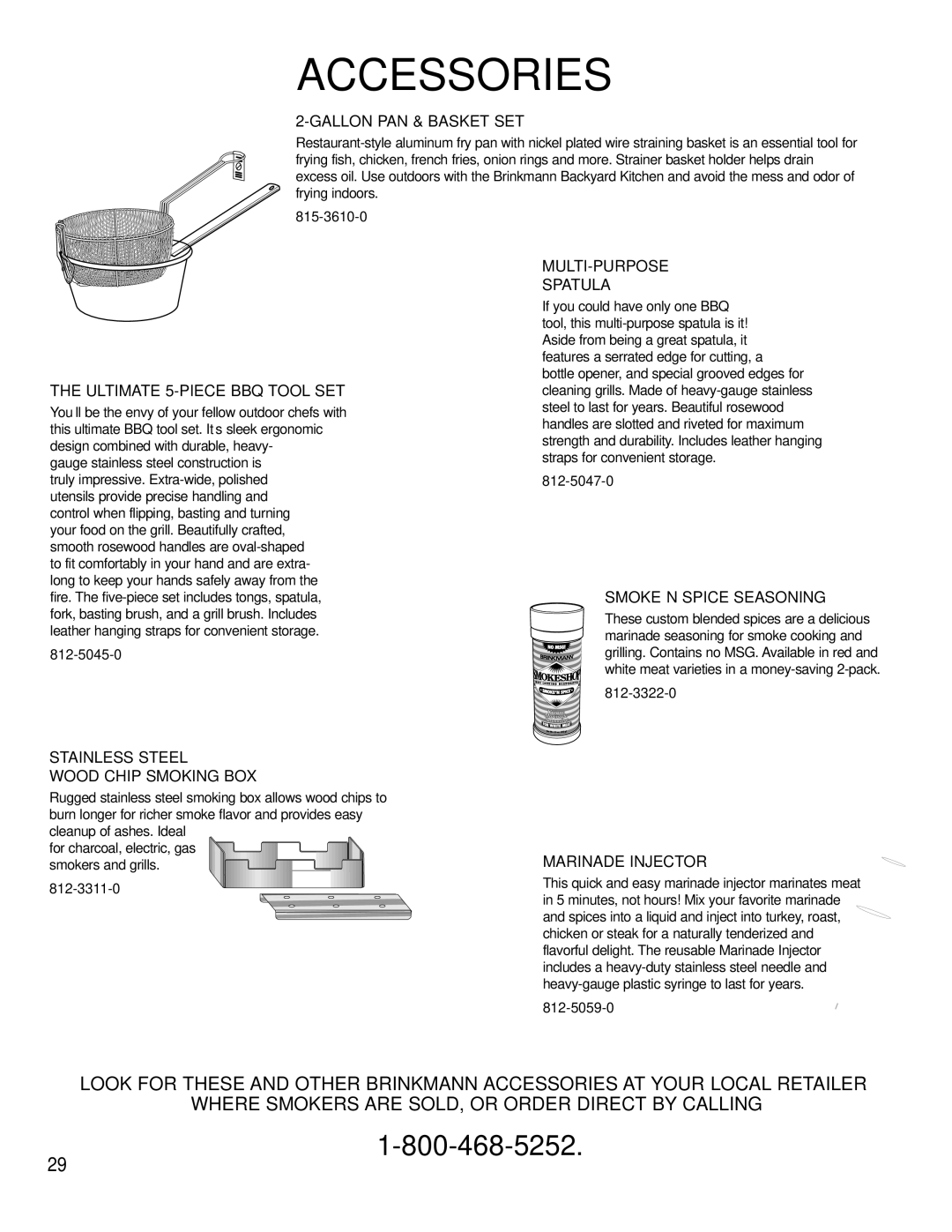 Brinkmann 2200 owner manual Gallon PAN & Basket SET 