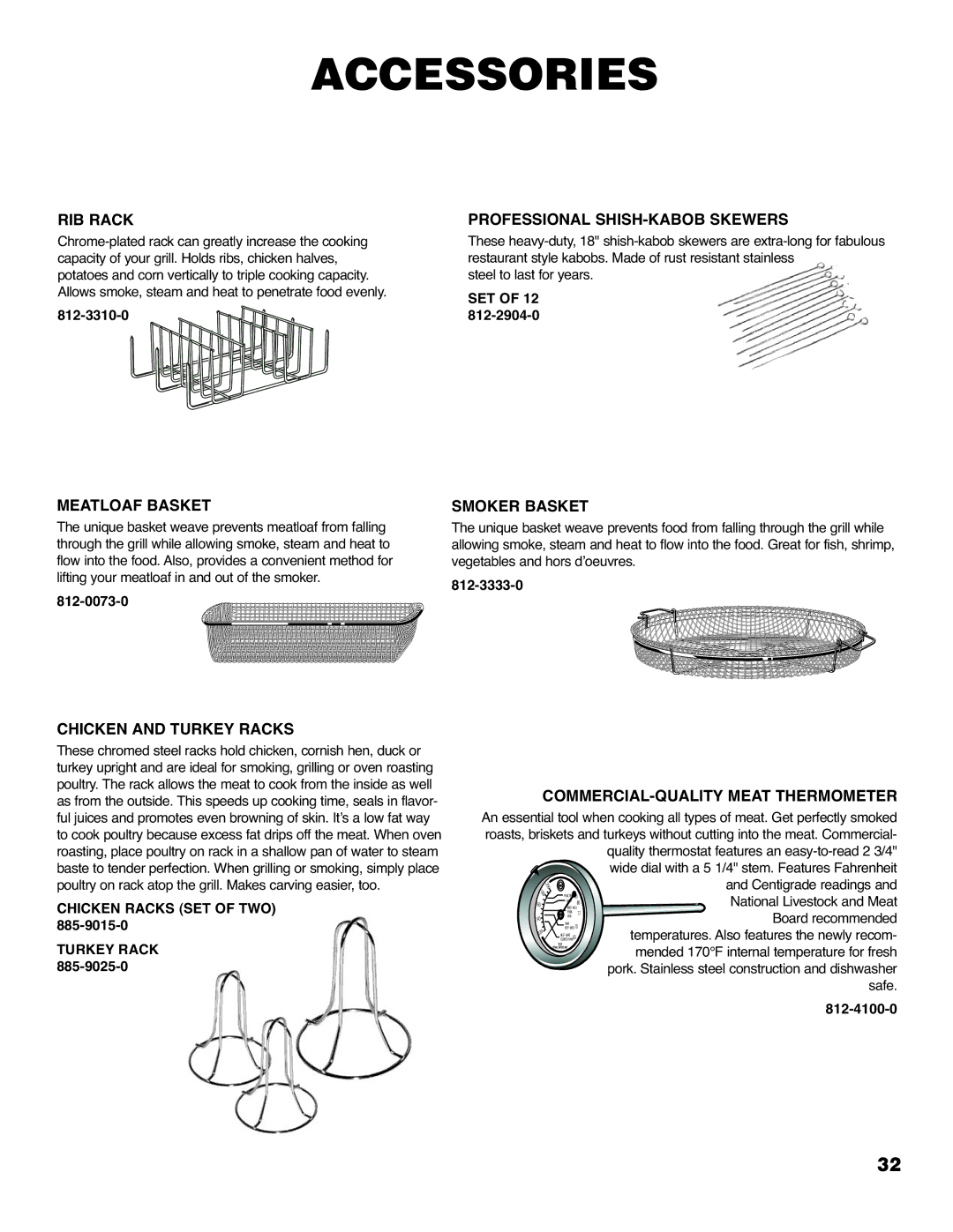 Brinkmann 2235 owner manual Accessories 