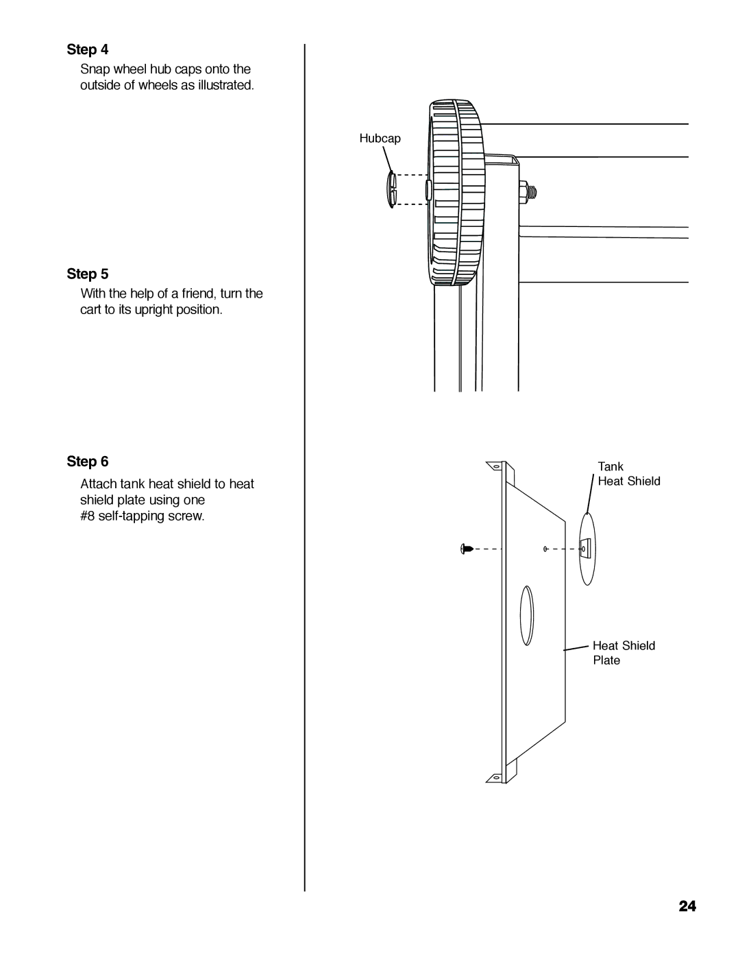 Brinkmann 2250 manual Hubcap Tank Heat Shield Plate 