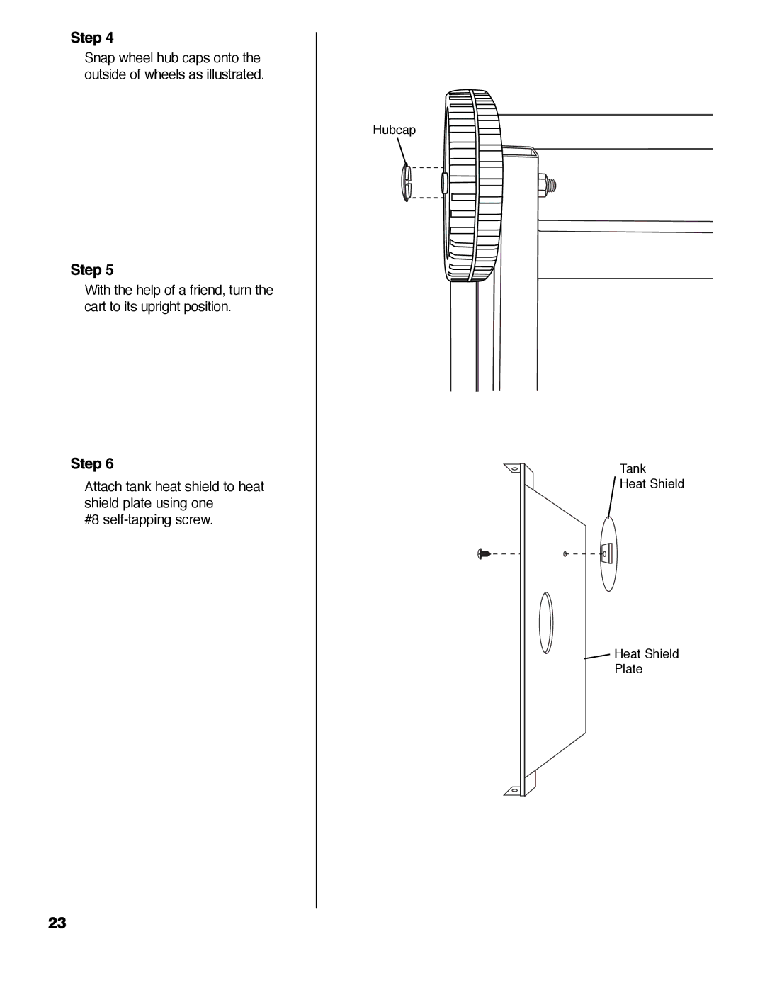Brinkmann 2400 owner manual Hubcap Tank Heat Shield Plate 