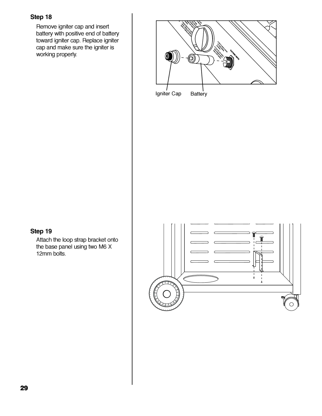 Brinkmann 2400 owner manual Igniter Cap Battery 