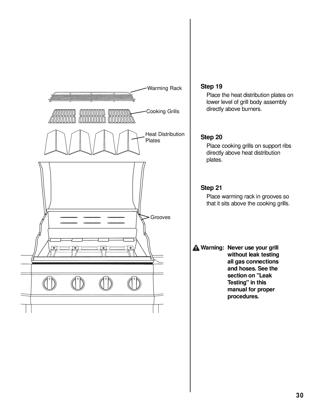 Brinkmann 2415 owner manual Warming Rack Cooking Grills Heat Distribution Plates Grooves 