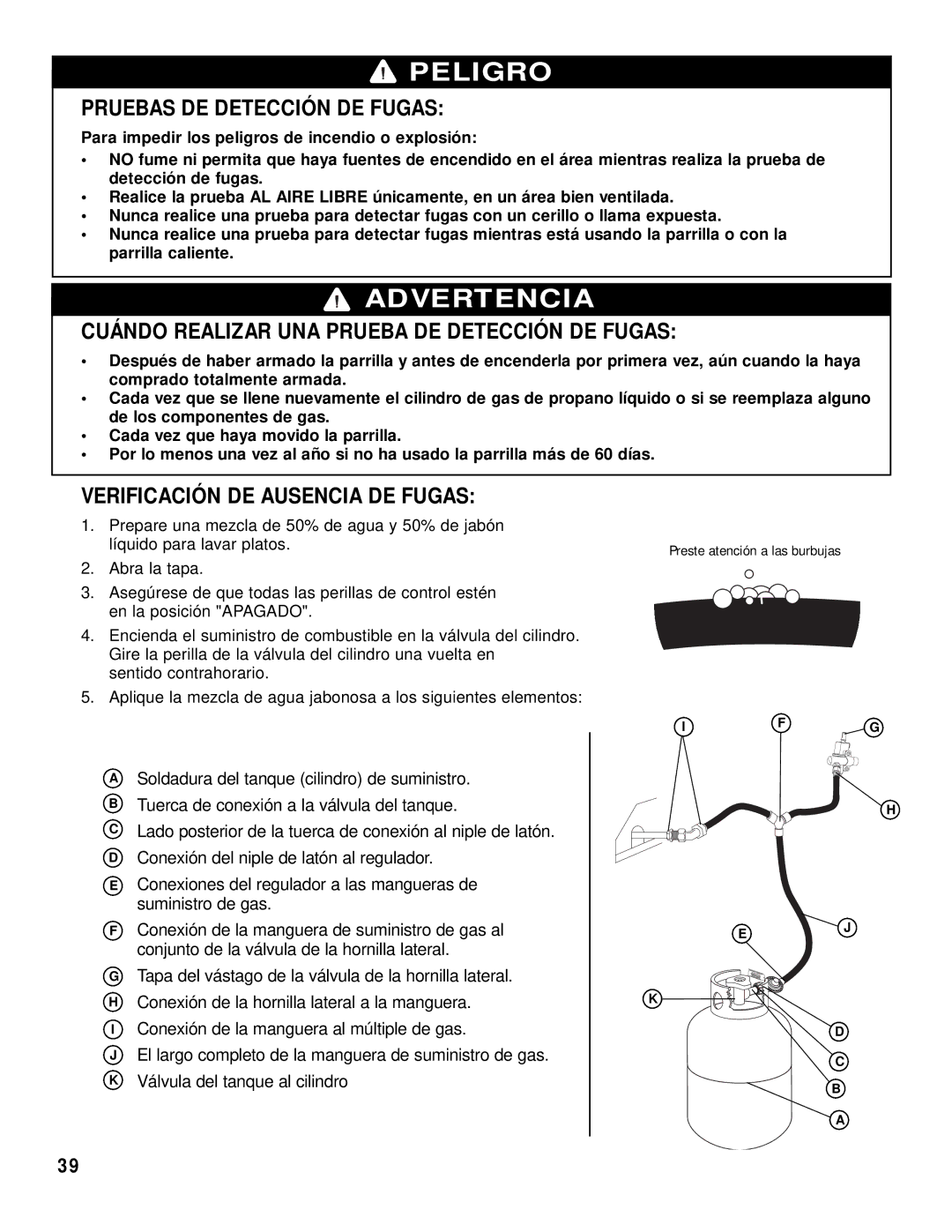 Brinkmann 2415 owner manual Pruebas DE Detección DE Fugas, Cuándo Realizar UNA Prueba DE Detección DE Fugas 