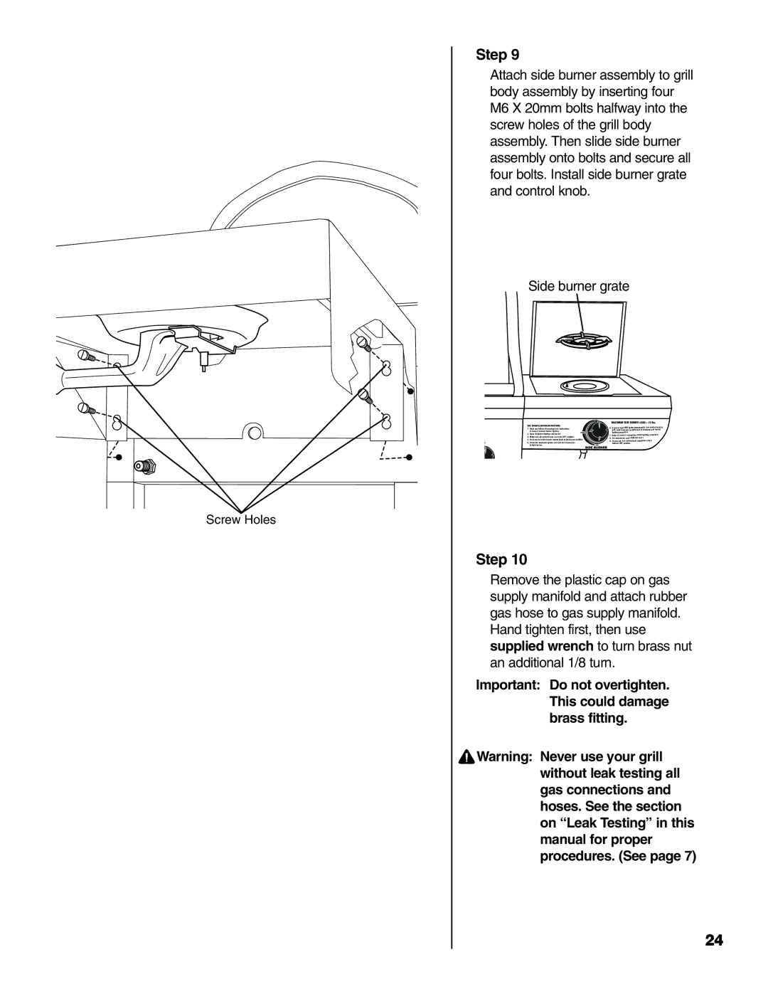 Brinkmann 2500 owner manual Screw Holes 