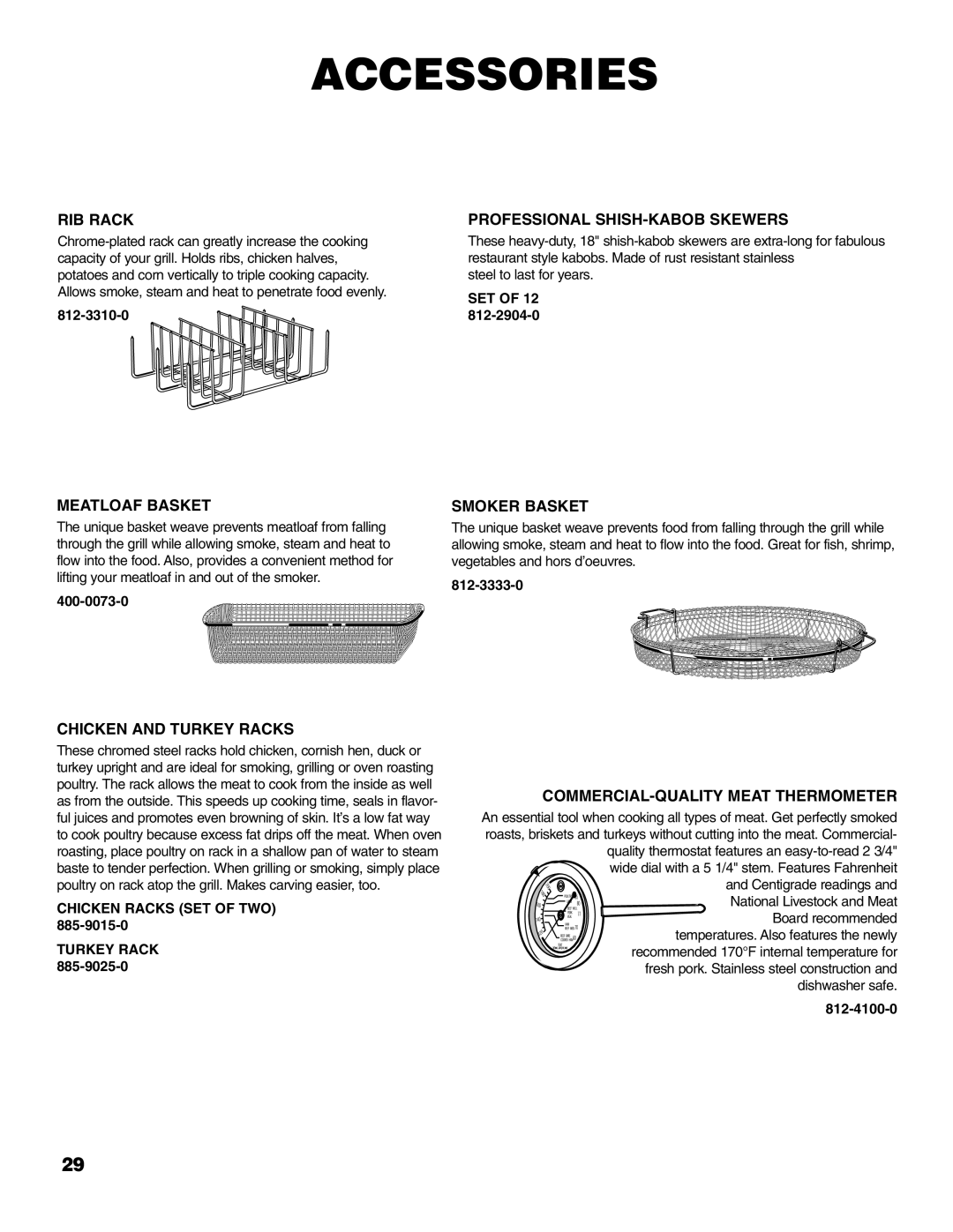 Brinkmann 2500 owner manual Accessories 