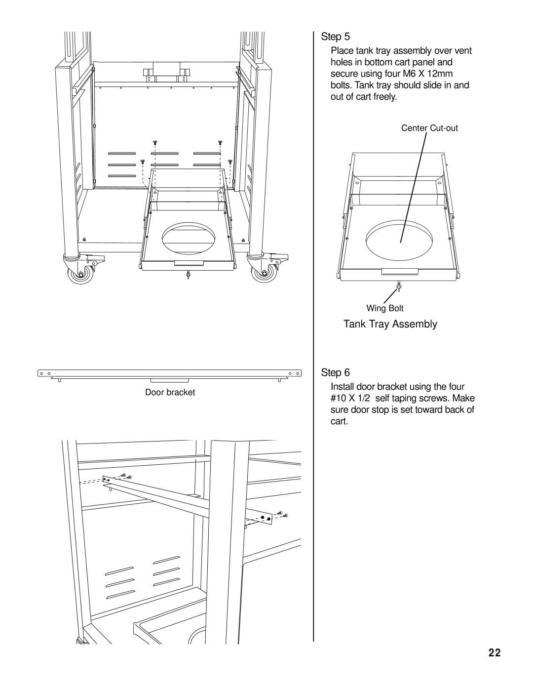 Brinkmann 2600 Series owner manual Tank Tray Assembly Step 