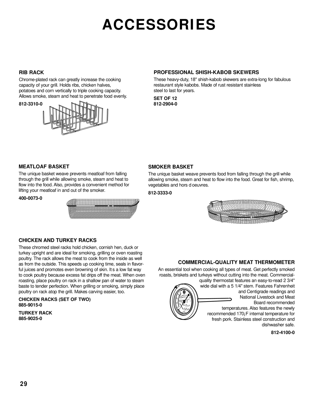 Brinkmann 2600 Series owner manual Accessories 