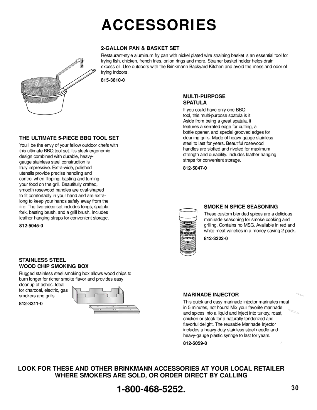 Brinkmann 2600 Series owner manual Gallon PAN & Basket SET 