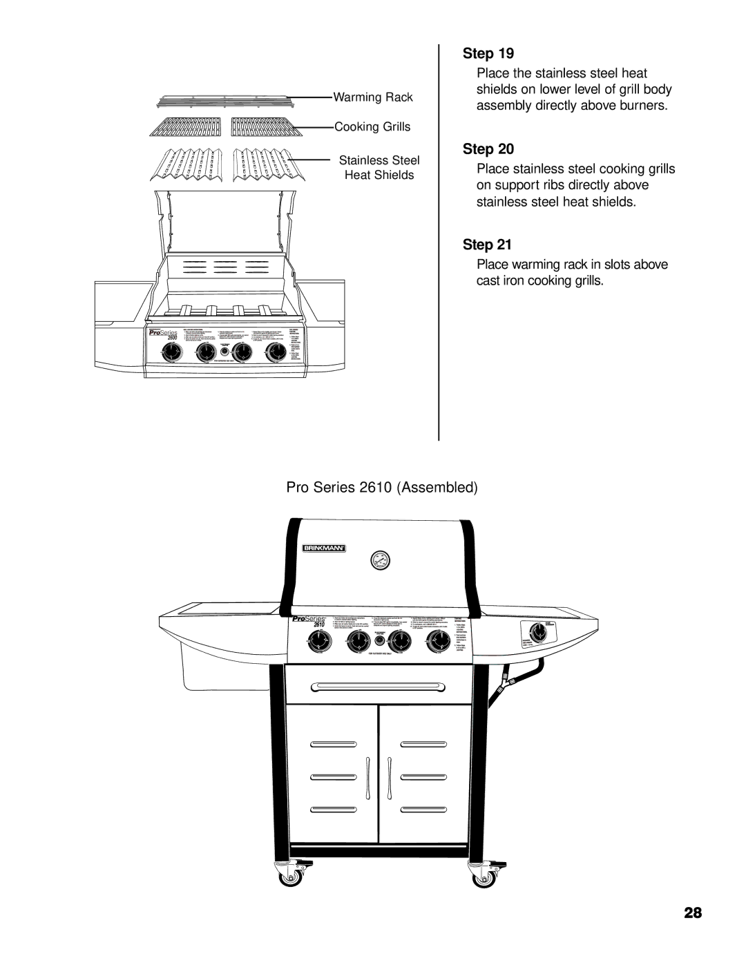 Brinkmann 2610 Series owner manual Pro Series 2610 Assembled 